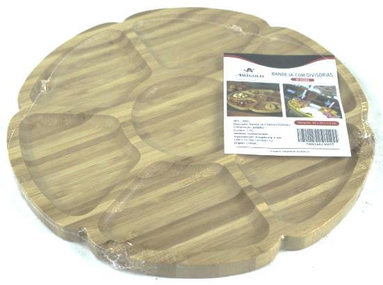 BANDEJA DE BAMBU COM 7 DIVISORIAS REF 3685 UNI