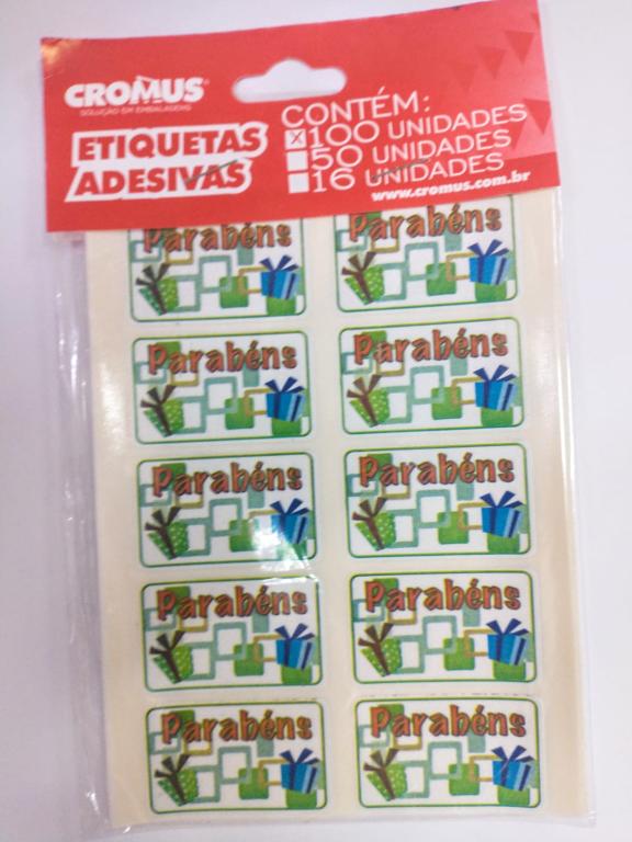 ETIQUETA PARA PRESENTE PARABENS 100 ETIQUETAS
