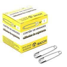 ALFINETE DE SEGURANCA N°1 UNI CX COM 100 UNI