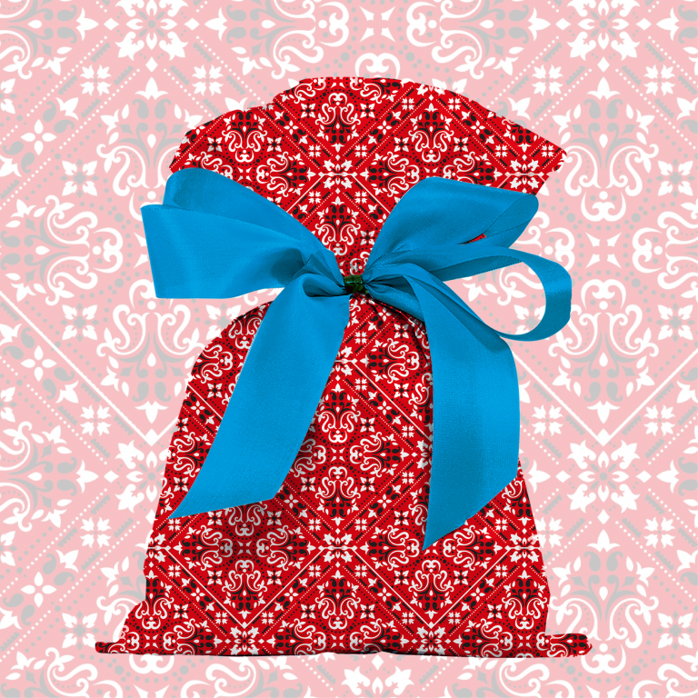 SACO DE PRESENTE 25X35CM BANDANA VERMELHA PTC 50UNI