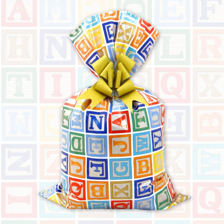 SACO DE PRESENTE 50X69CM ALFABETO PTC 50UNI