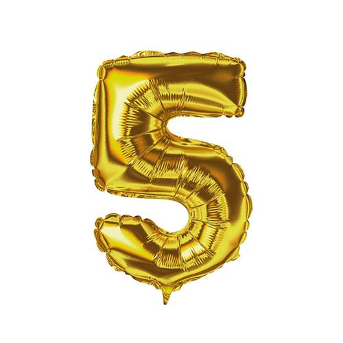 BALAO METALIZADO DOURADO N°5 40CM GALA PCT 5