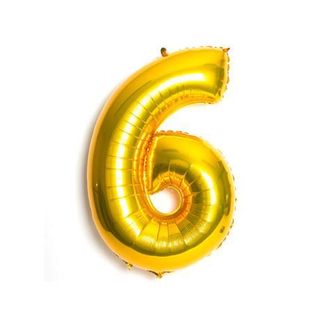 BALAO METALIZADO DOURADO N°6 40CM GALA PCT 5