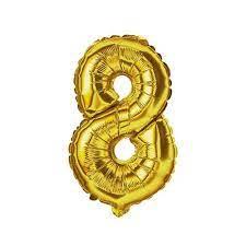 BALAO METALIZADO DOURADO N°8 40CM GALA PCT 5