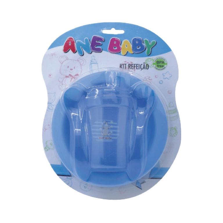 KIT REFEICAO PRATO E TALHER AZUL UNI