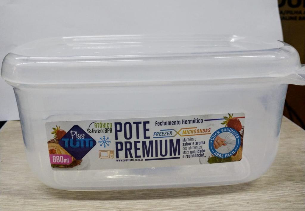 POTE RETANGULAR DURABILIDADE 880ML COR TRANSPARENTE UNI
