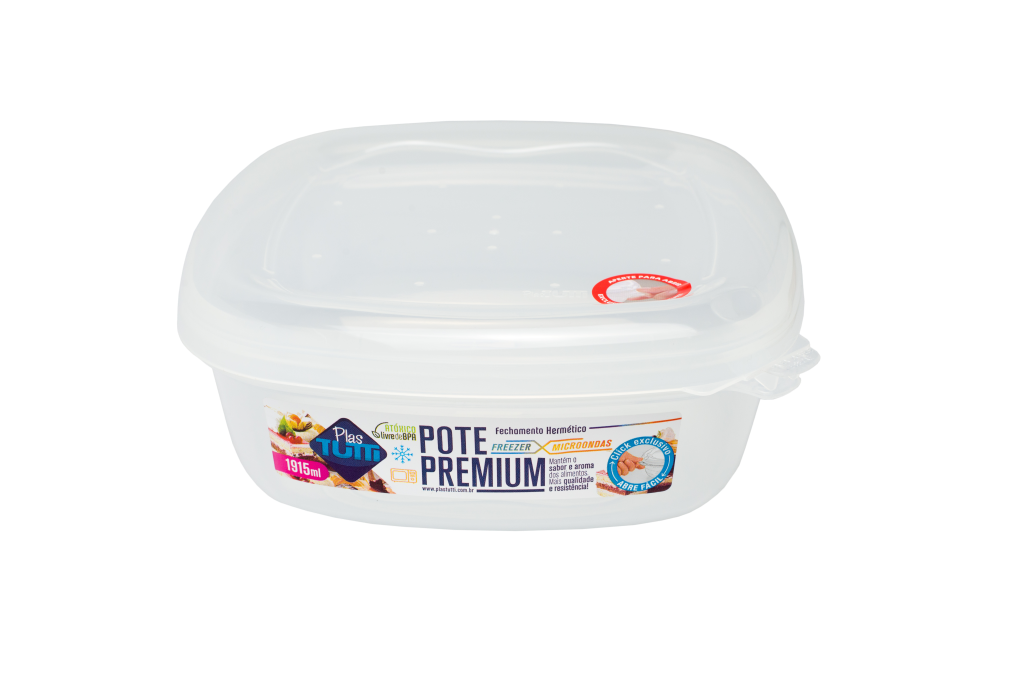 POTE QUADRADO PREMIUM 1915ML CLEAN TRANSP UNI
