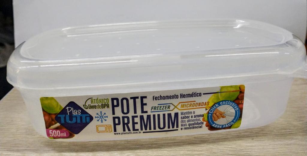 POTE RETANGULAR DURABILIDADE 500ML COR TRANSPARENTE UNI