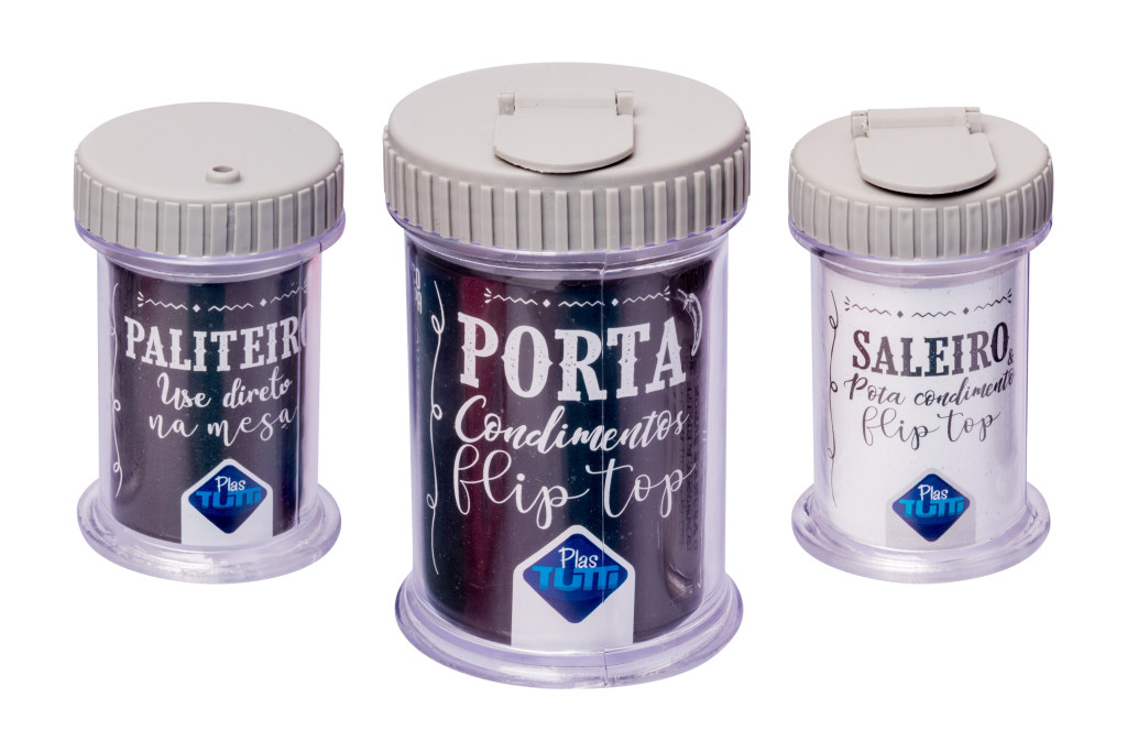 PORTA CONDIMENTO PRETO ACRILICO 3 PCS UNI