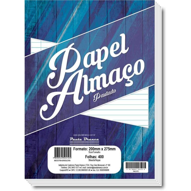 FOLHA DE PAPEL ALMAÇO COM PAUTA 400FLS PCT1