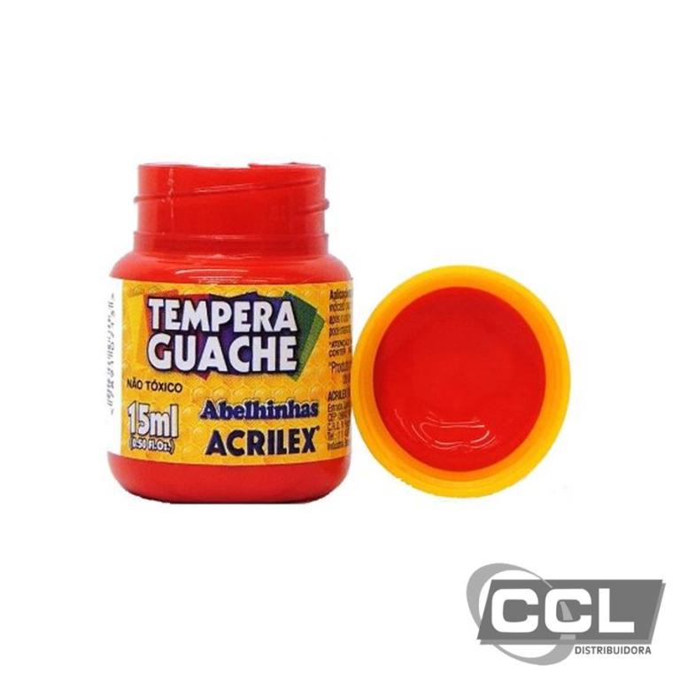 TINTA GUACHE VERMELHO FOGO 15ml CAIXA 12 UNI