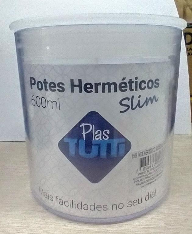POTE ACRILICO COM TAMPA BRANCO VEDACAO 600ML UNI