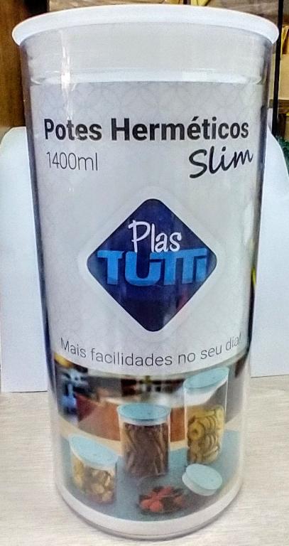 POTE ACRILICO COM TAMPA BRANCA VEDACAO 1400ML UNI