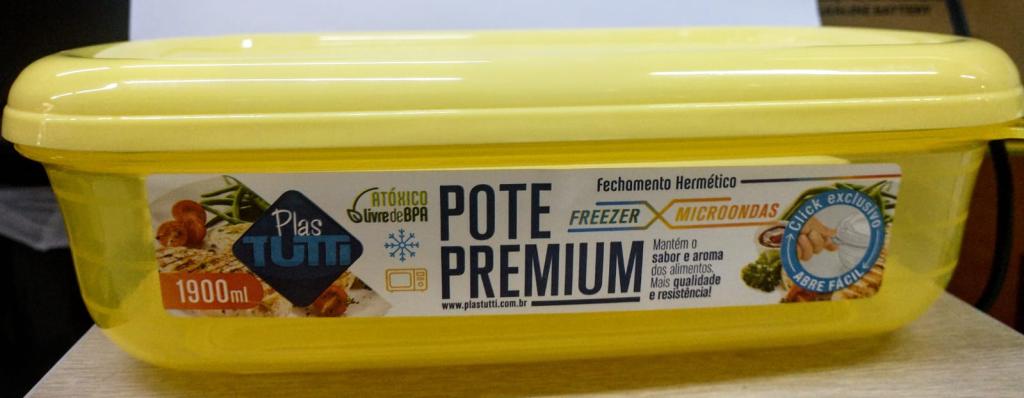 POTE RETANGULAR DURABILIDADE 1900ML COR AMARELO UNI