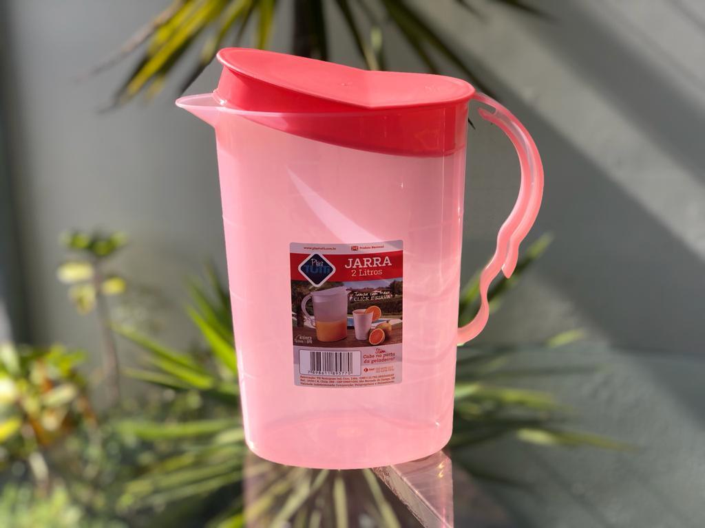 JARRA PLASTICA COM TAMPA  2 LITROS LARANJA UNI