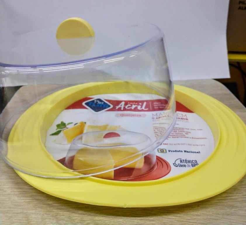 PORTA QUEIJO ACRILICO AMARELO UNI