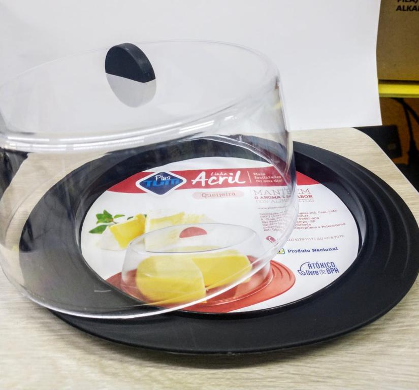 PORTA QUEIJO ACRILICO PRETO UNI