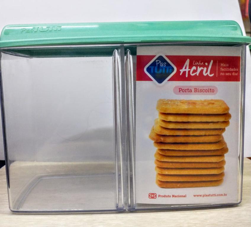 PORTA ACRILICO BISCOITO TAMPA VERDE UNI
