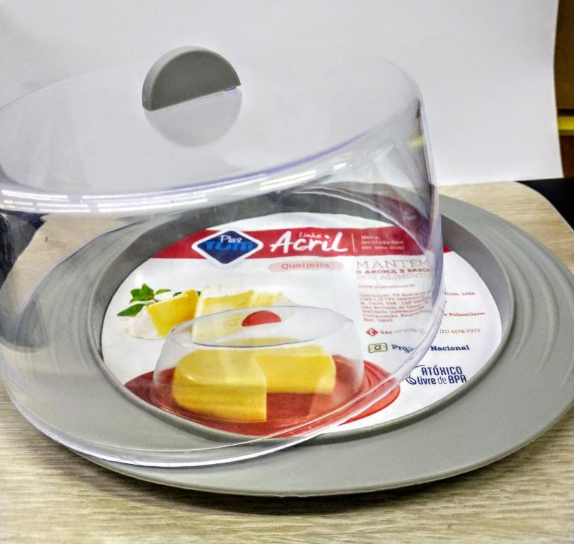 PORTA QUEIJO ACRILICO CINZA UNI