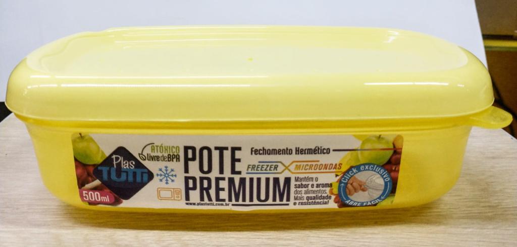 POTE RETANGULAR DURABILIDADE 500ML COR AMARELO UNI