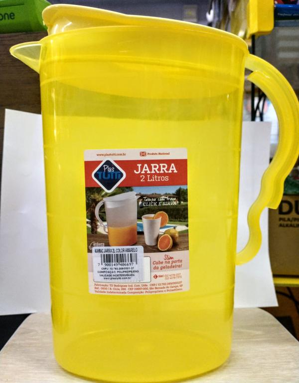 JARRA PLASTICA COM TAMPA  2 LITROS ALARELA UNI