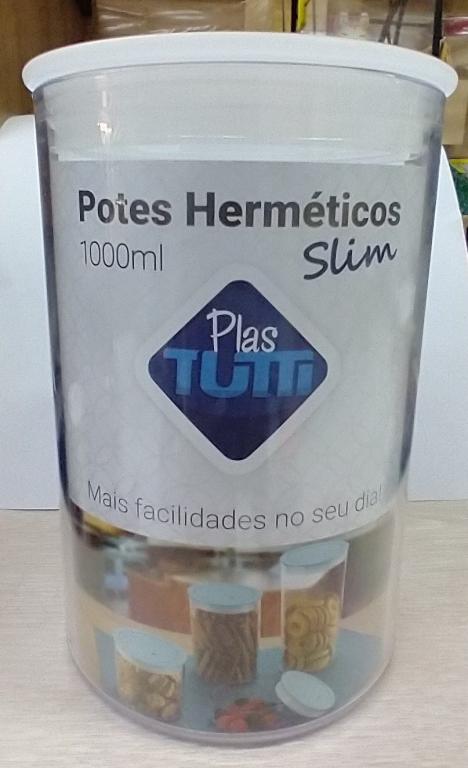 POTE ACRILICO COM TAMPA BRANCA VEDACAO 1000ML UNI