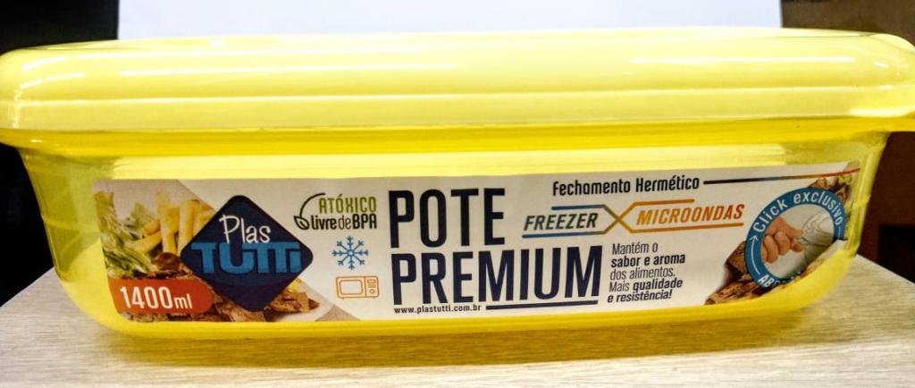 POTE RETANGULAR DURABILIDADE 1400ML COR AMARELO UNI