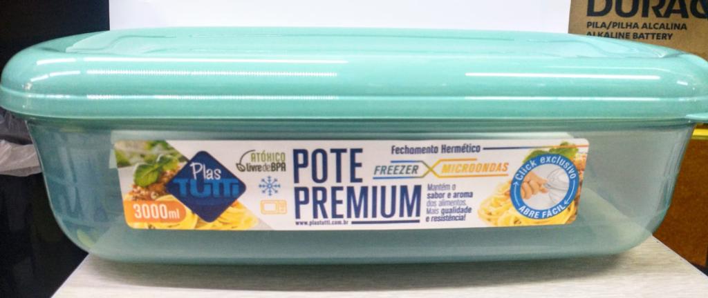 POTE RETANGULAR DURABILIDADE COR VERDE 3000ML UNI