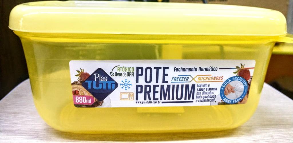 POTE RETANGULAR DURABILIDADE 880ML COR AMARELO UNI