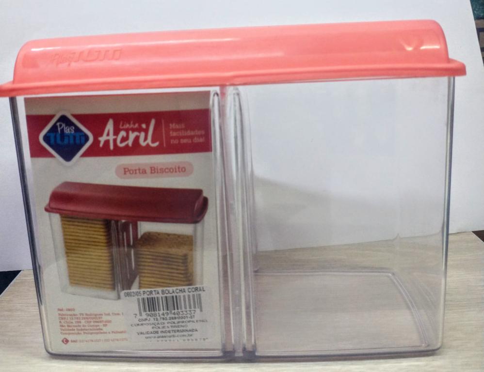 PORTA ACRILICO BISCOITO TAMPA CORAL UNI