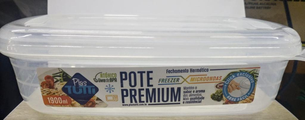 POTE RETANGULAR DURABILIDADE 1900ML COR TRANSPARENTE UNI