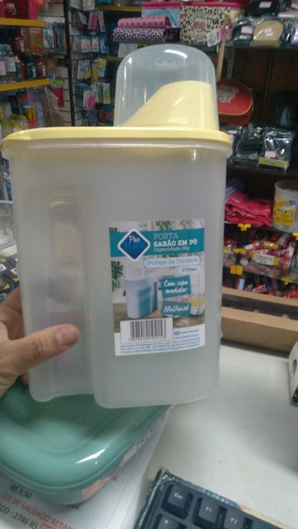 PORTA SABAO EM PO TAMPA AMARELA UNI