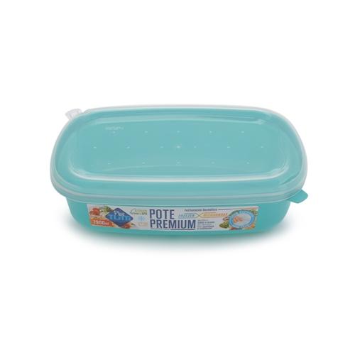 POTE RETANGULAR DURABILIDADE 1900ML COR VERDE UNI