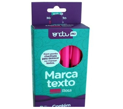 CANETA MARCA TEXTO ROSA   CX12