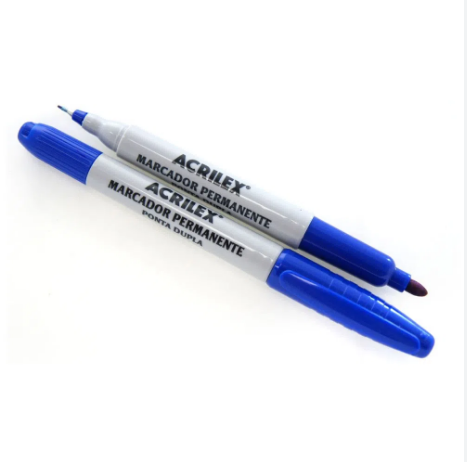 CANETA MARCADOR RETRO PROJETOR AZUL DUAS PONTAS CAIXA 12 UNI