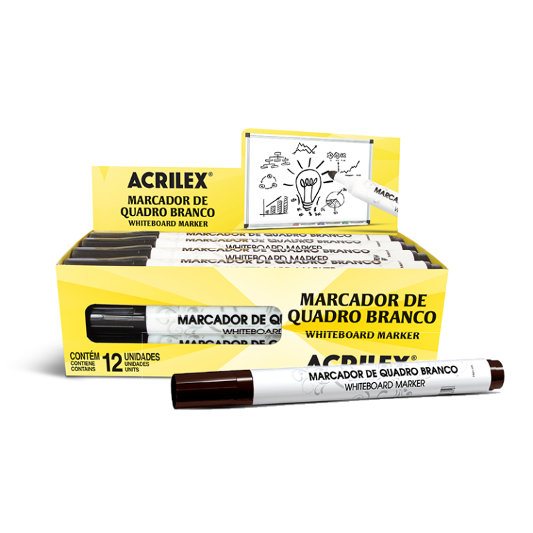 CANETA MARCADOR QUADRO BRANCO PRETO CAIXA COM 12 UNI