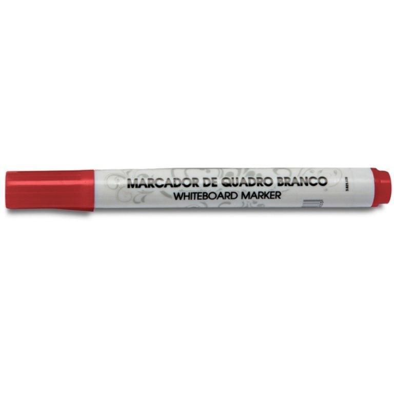 CANETA MARCADOR QUADRO BRANCO VERMELHO CAIXA COM 12 UNI