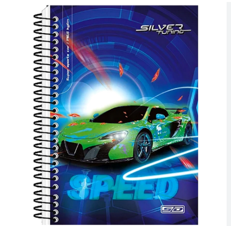 CADERNO CD UNIV 1MT SILVER TUNING C/4 ADESIVO ENVELOPE 80 FLS PCT 4