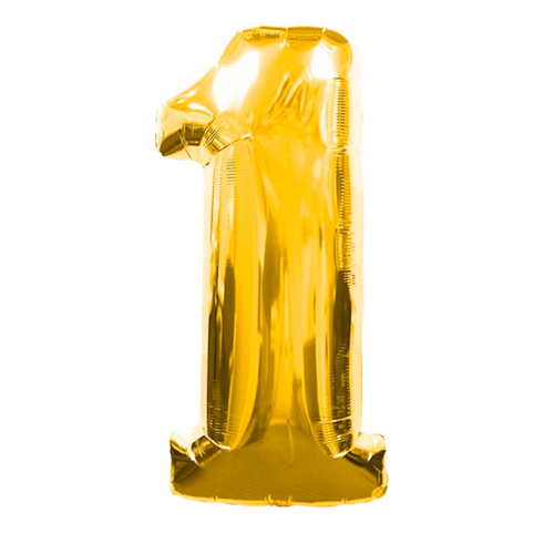 BALAO METALIZADO DOURADO N°1 40CM EIXO PCT 5