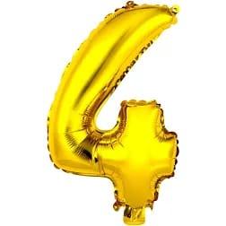 BALAO METALIZADO DOURADO N°4 71CM EIXO PCT 5