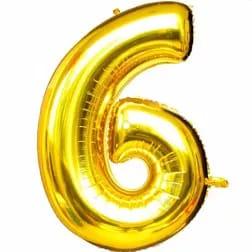 BALAO METALIZADO DOURADO N°6 71CM EIXO PCT 5