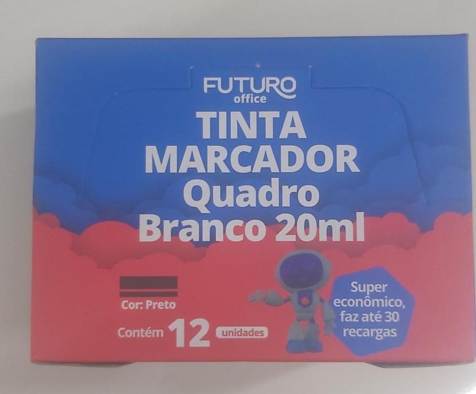 TINTA MARCADOR QUADRO  BRANCO 20 ML PRETO CX 12