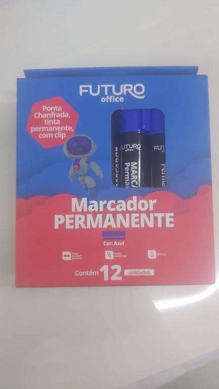 MARCADOR PERMANENTE AZUL CX 12