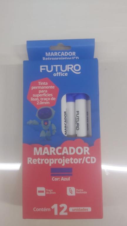 MARCADOR RETROPROJETOR CD AZUL CX 12