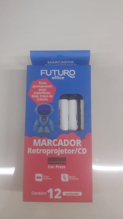 MARCADOR RETRO PROJETOR CD PRETO CX 12