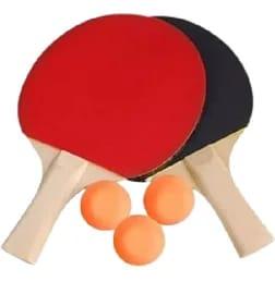 RAQUETE PING PONG C/ 3 BOLAS UNI