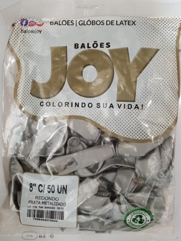 BALAO N 8  PRATA METALIZADO