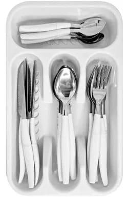 CONJ TALHERES C/GAVETA BRANCO UNI