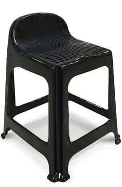 BANQUETA COM ENCOSTO PRETA UNI