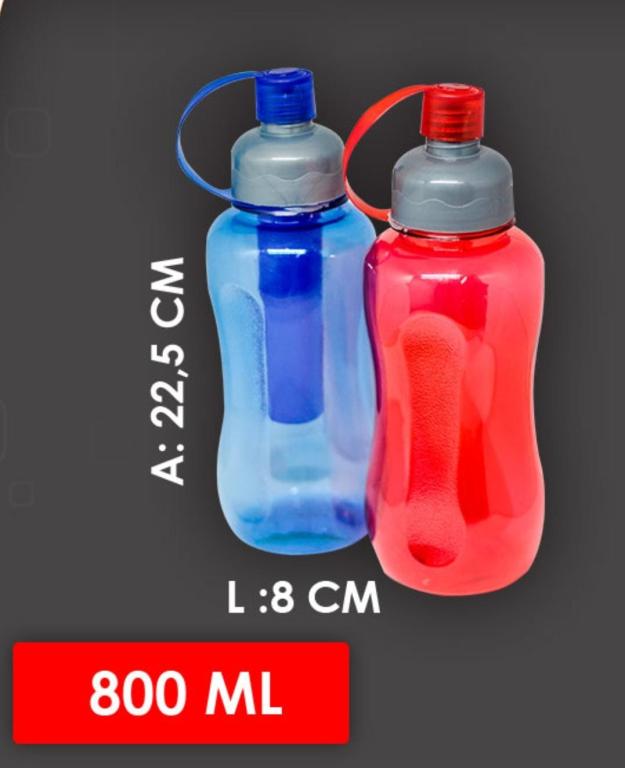 GARRAFA PLAST COLORIDA 800ML UNI
